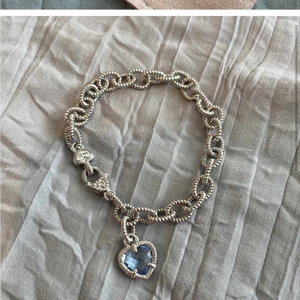 Gorgeous Judith Ripka Heart Charm Bracelet